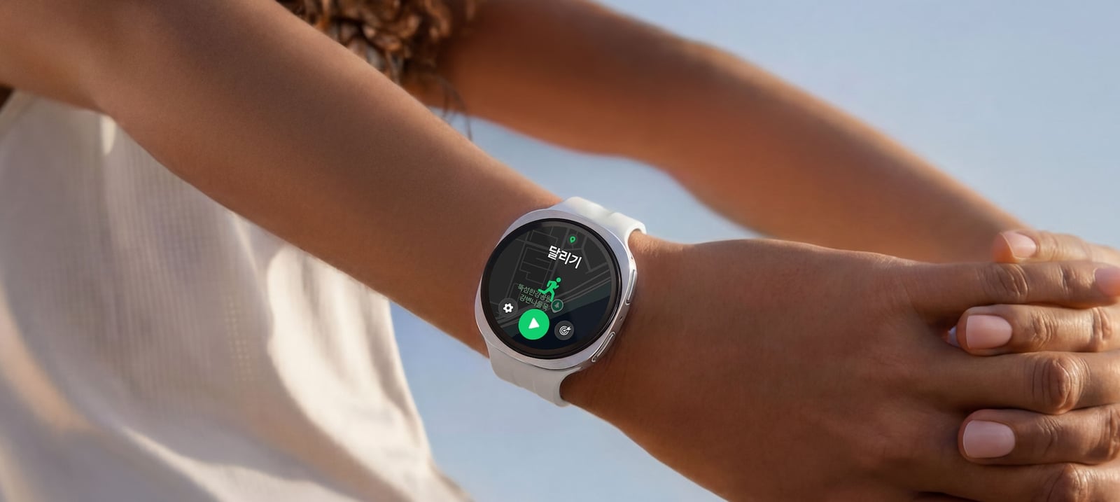 운동 중 Galaxy Watch9 러닝 코치 화면