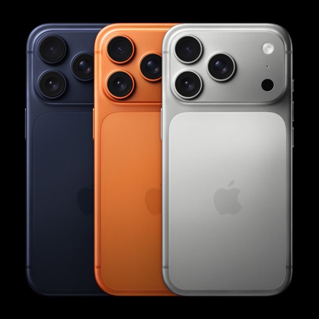 iPhone 17 Pro 색상 라인업 (딥 블루·코스믹 오렌지·실버)