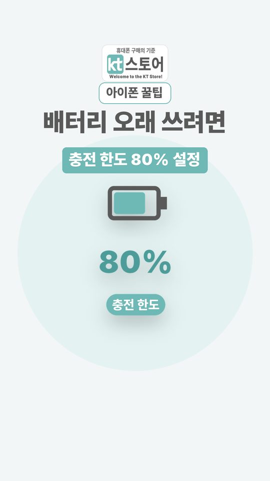 배터리 오래 쓰려면? 충전 한도 80% 설정 영상 표지